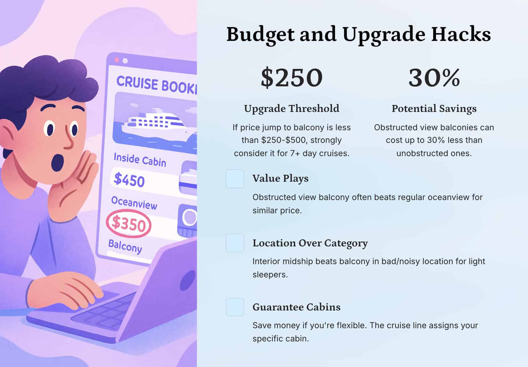 Tips for finding the best deal on a cruise ship cabin